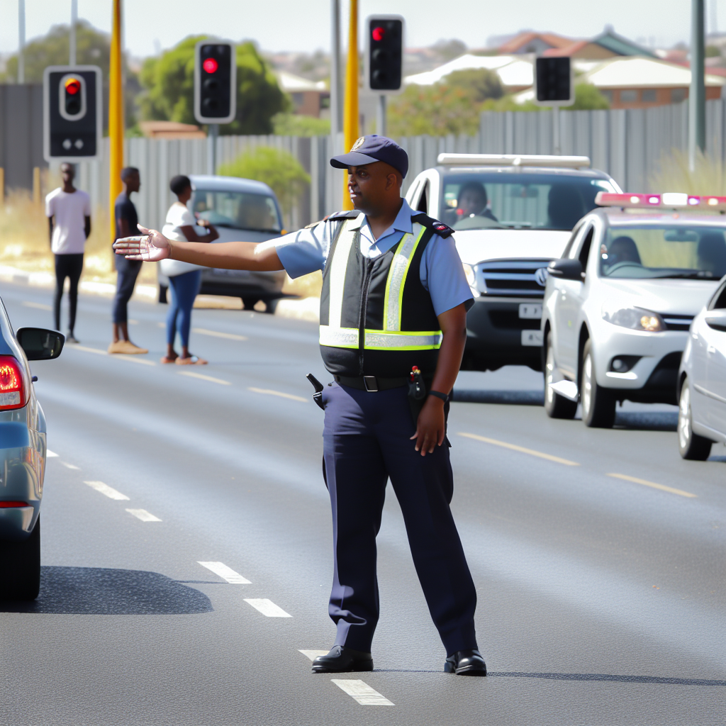 Law enforcement officer directing traffic