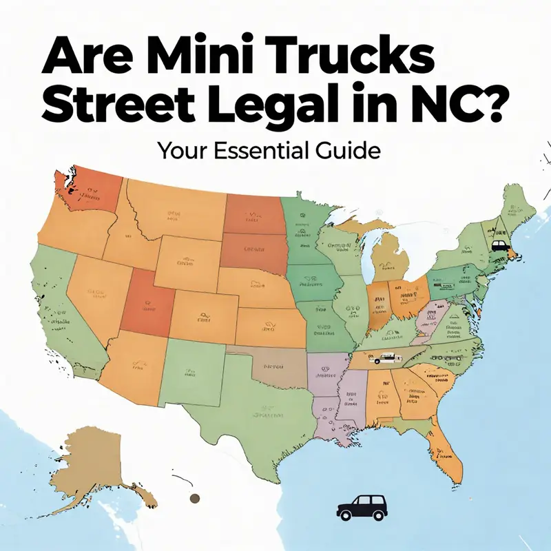 Mini trucks parked legally on North Carolina roads, showcasing the picturesque landscape.