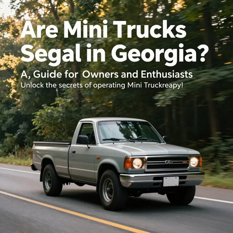 A picturesque view of a mini truck driving along a scenic road in Georgia, highlighting its compact and versatile nature.