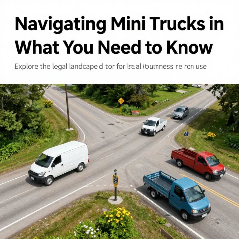 Aerial view of mini trucks on a Wisconsin road amidst lush greenery.