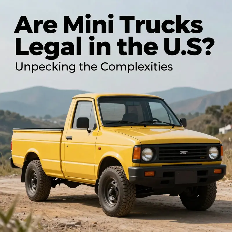 A vibrant mini truck in a scenic outdoor setting, representing adventure and utility.