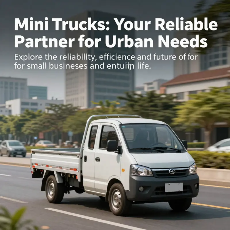 A mini truck navigating an urban landscape, representing reliability and efficiency in everyday use.