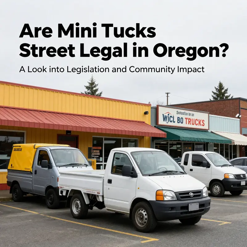 Kei truck parked on an Oregon street, highlighting the current legal challenges these vehicles face.