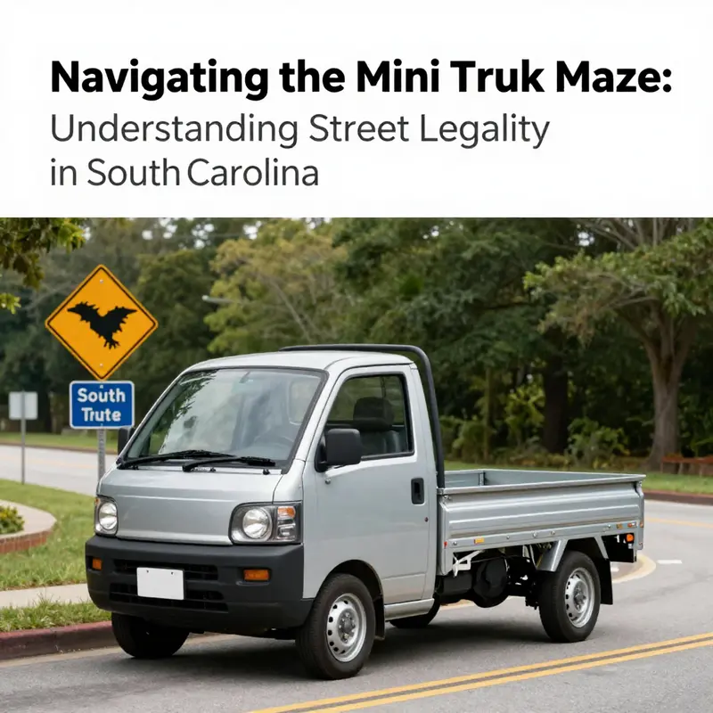 A Kei truck highlighting the unique design that often raises questions about legality on South Carolina roads.