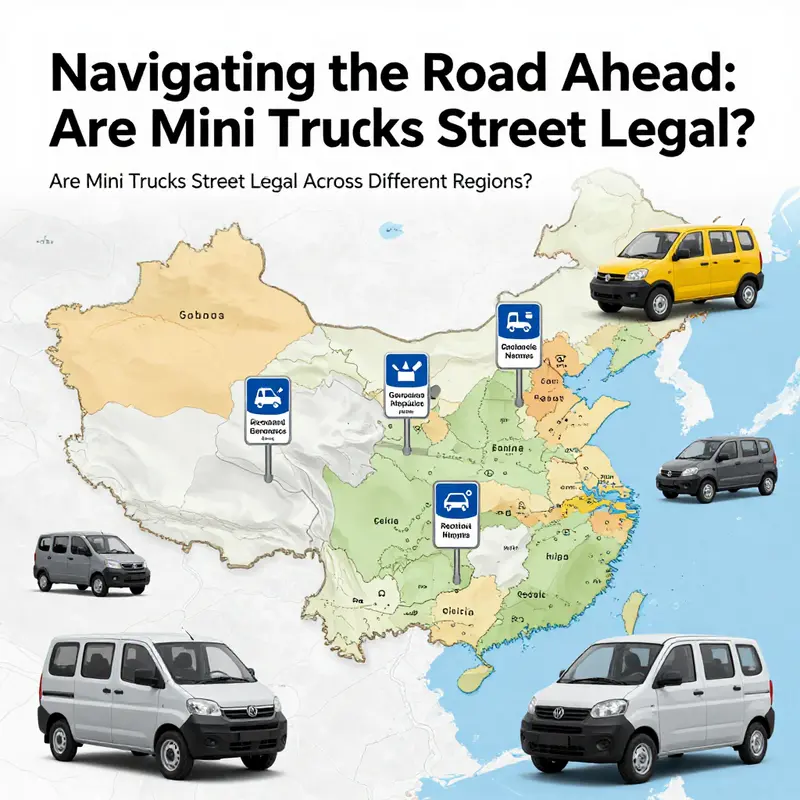 Various mini trucks ready for street use, highlighting their diverse designs.