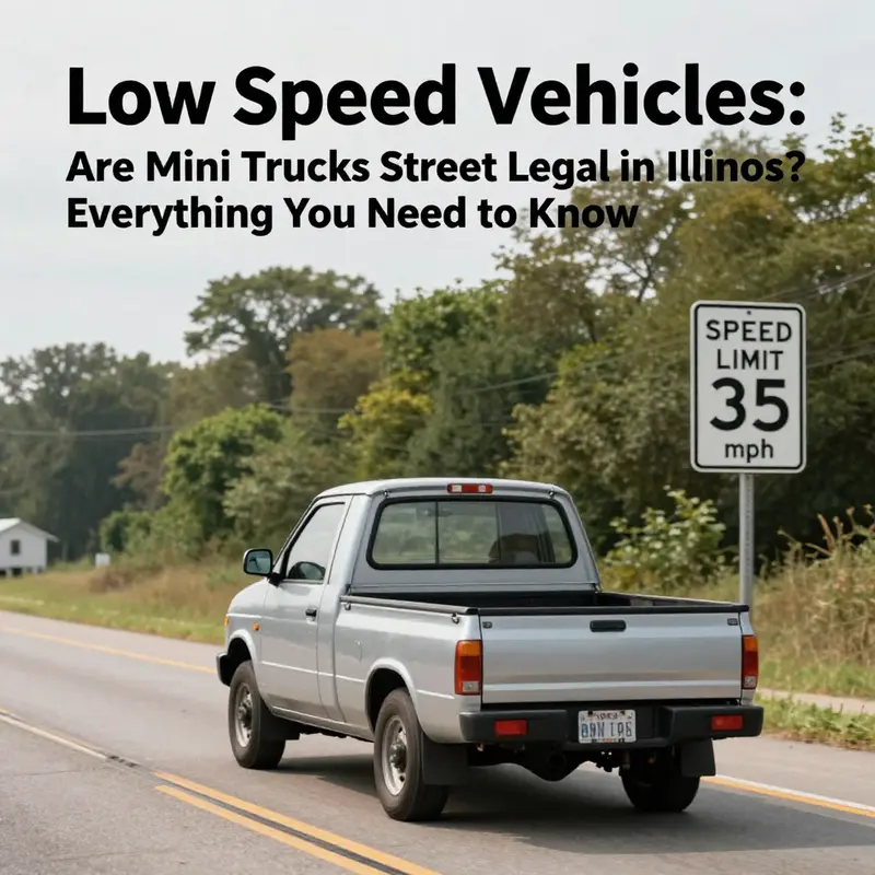 A mini truck highlighted in an Illinois residential area, representing the versatility and legal considerations for owners.