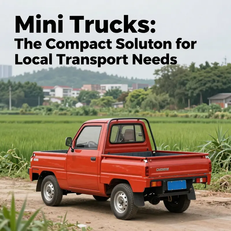 A mini truck parked in a rural area, surrounded by green trees and open spaces, representing its versatile use in various environments.