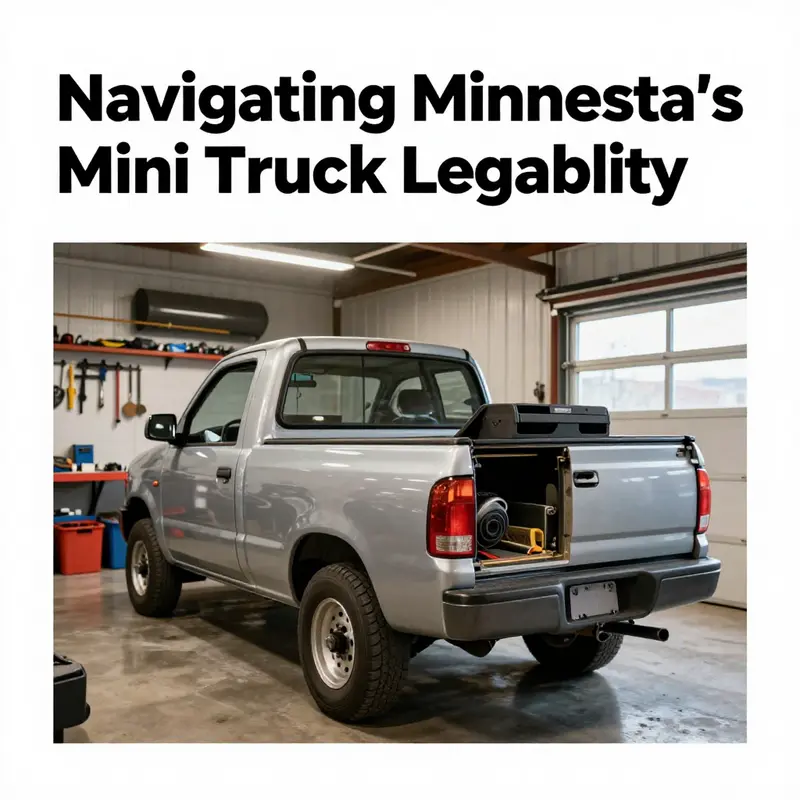 Various mini truck models showcased against a Minnesota backdrop, illustrating the diverse options available.