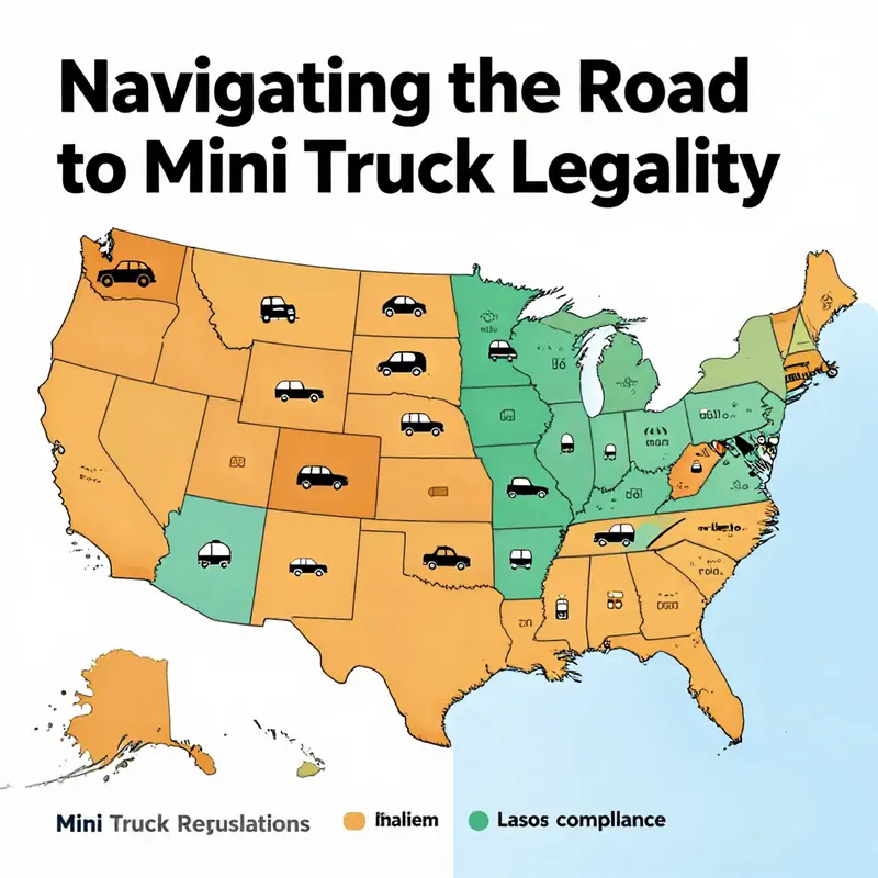 A mini truck traversing a suburban street, showcasing its suitability for urban environments.