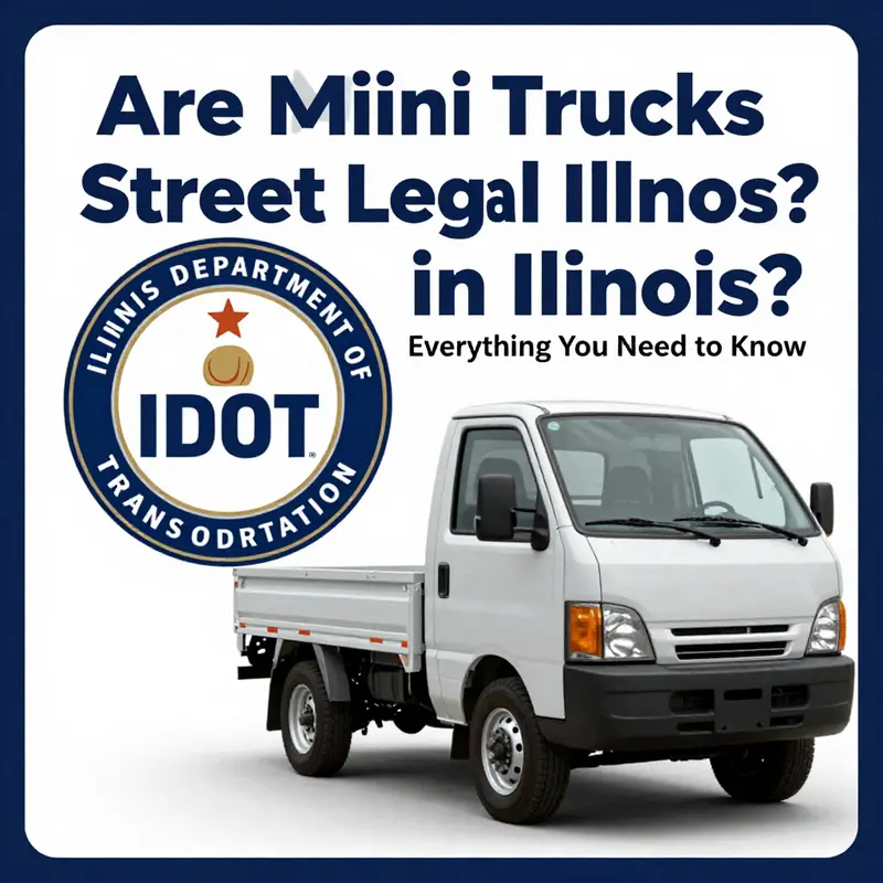 A mini truck highlighted in an Illinois residential area, representing the versatility and legal considerations for owners.