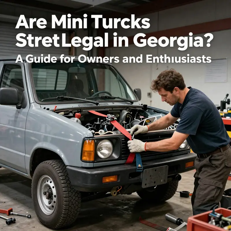 Various mini trucks highlighting their unique designs and compact size in a Georgia street setting.
