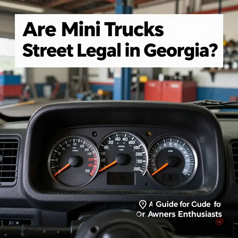 Various mini trucks highlighting their unique designs and compact size in a Georgia street setting.