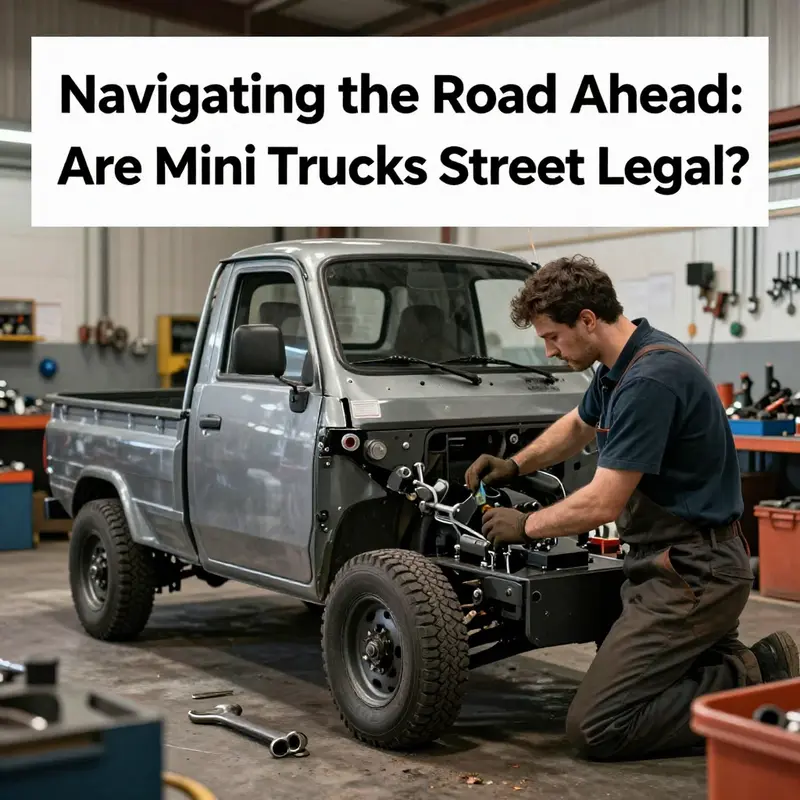 Various mini trucks ready for street use, highlighting their diverse designs.