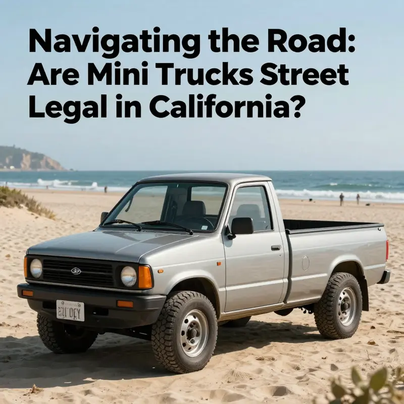 A mini truck parked on a California beach, representing enjoyable outdoor experiences.