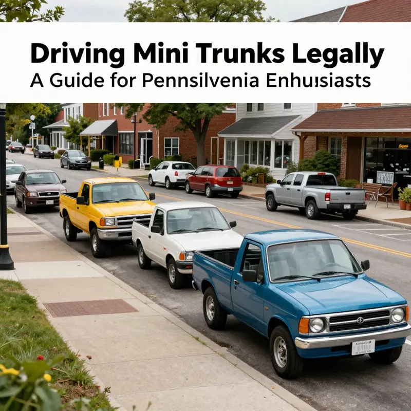 An overview of mini trucks parked in a typical Pennsylvania neighborhood, illustrating their integration into community life.