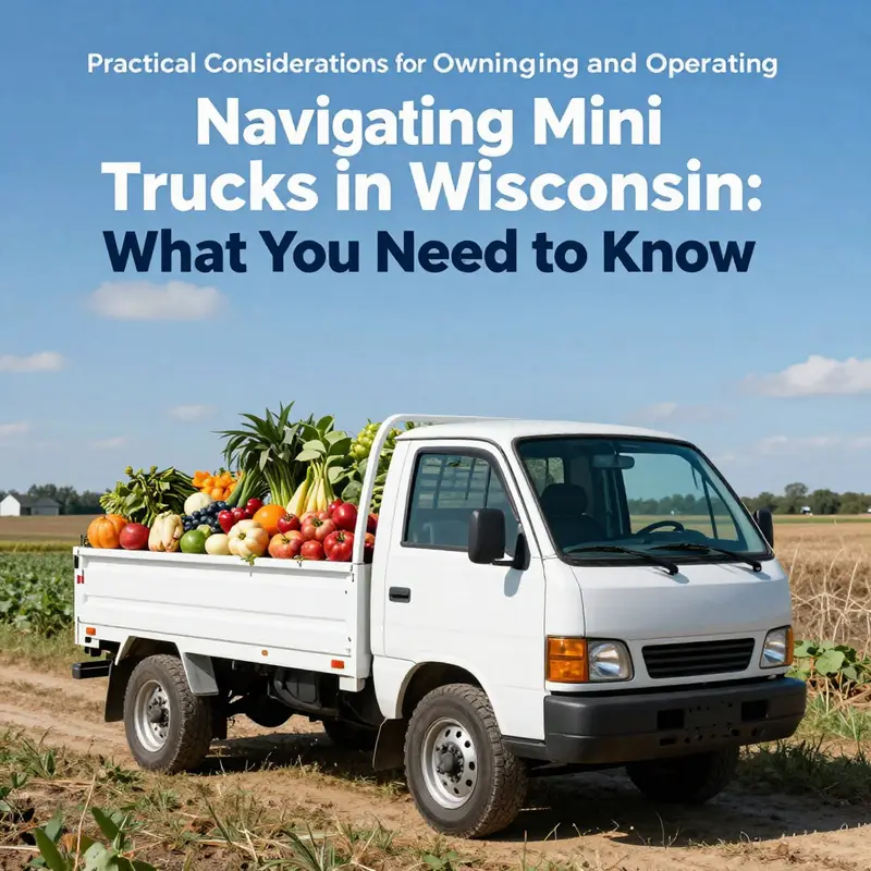 A mini truck in a picturesque Wisconsin setting, representing its role in local transportation.