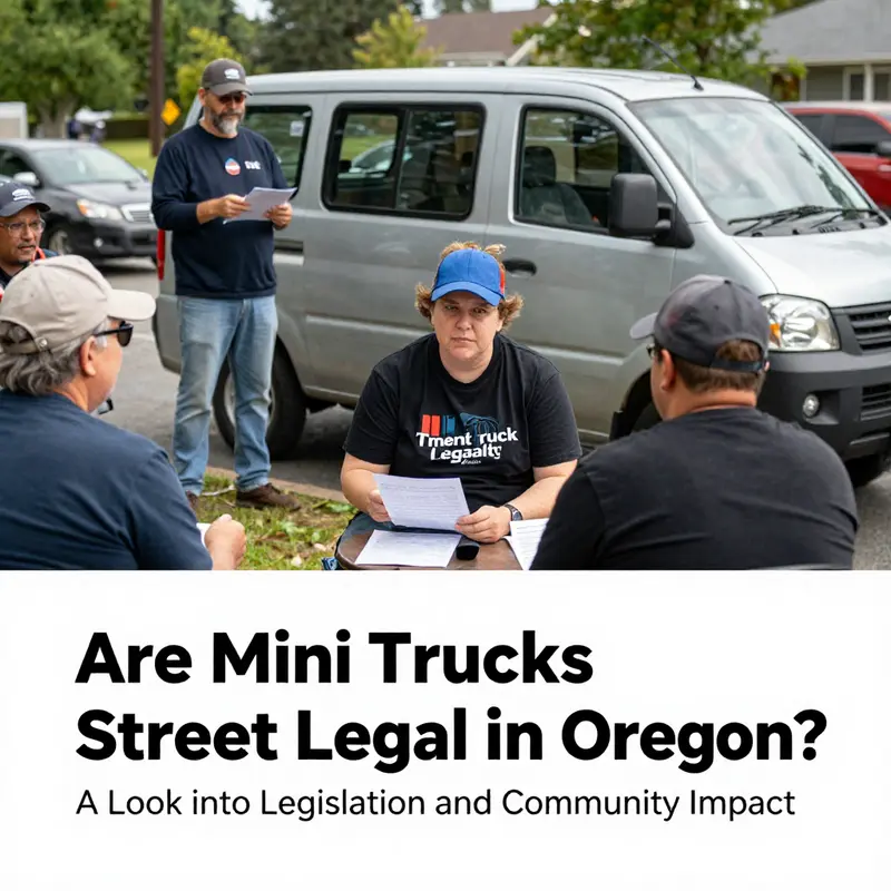 Kei truck parked on an Oregon street, highlighting the current legal challenges these vehicles face.