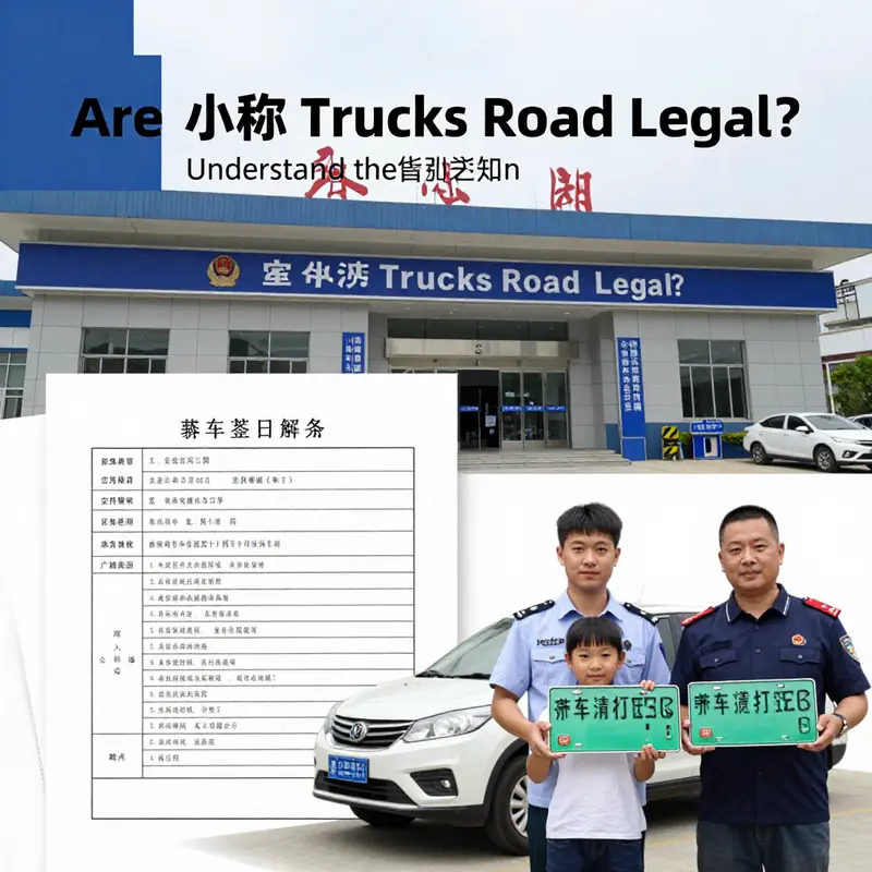 An illustration showcasing the difference between road-legal and illegal mini trucks.