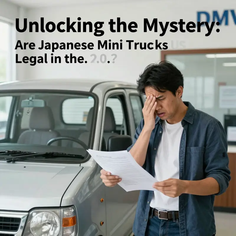 A diverse lineup of Japanese mini trucks representing the styles available for import under the 25-year rule.