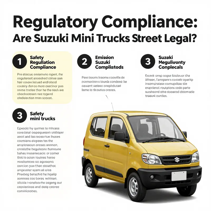 A breakdown of the regulatory compliance checks necessary for operating Suzuki mini trucks on public roads.