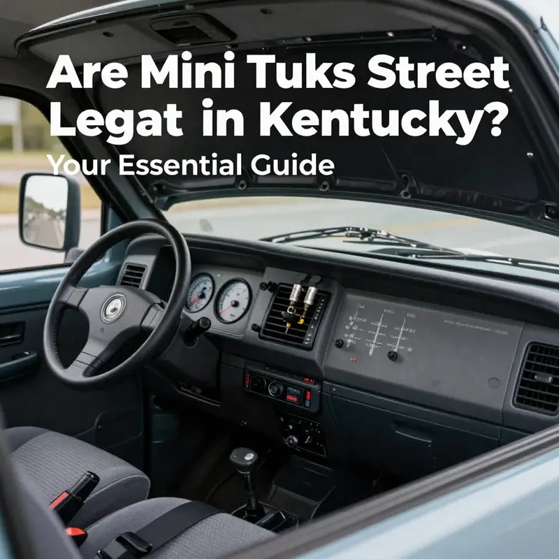 A mini truck parked legally in Kentucky, showcasing compliance with local road regulations.