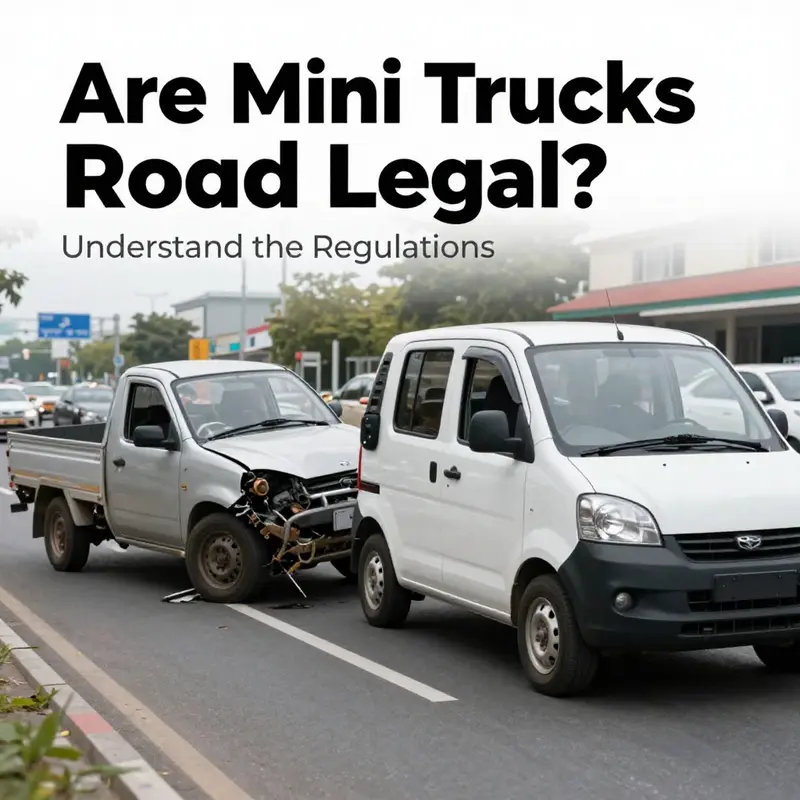 An illustration showcasing the difference between road-legal and illegal mini trucks.