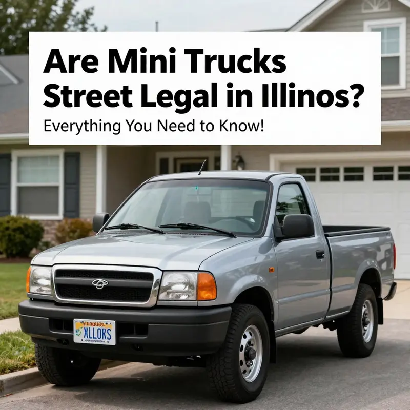 A mini truck highlighted in an Illinois residential area, representing the versatility and legal considerations for owners.