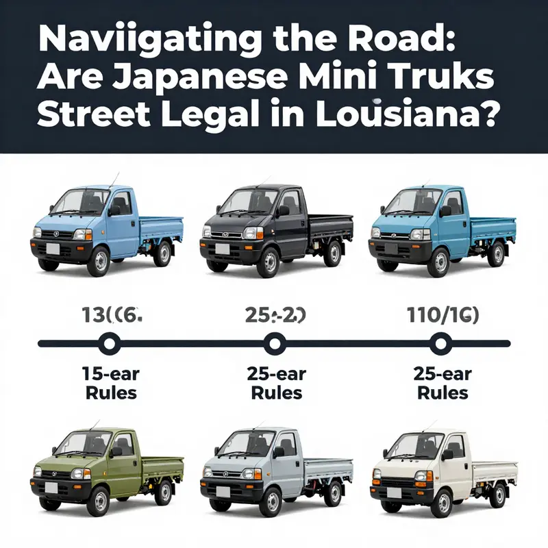 A Suzuki Carry parked on a picturesque street in Louisiana, representing the potential of mini trucks on public roads.