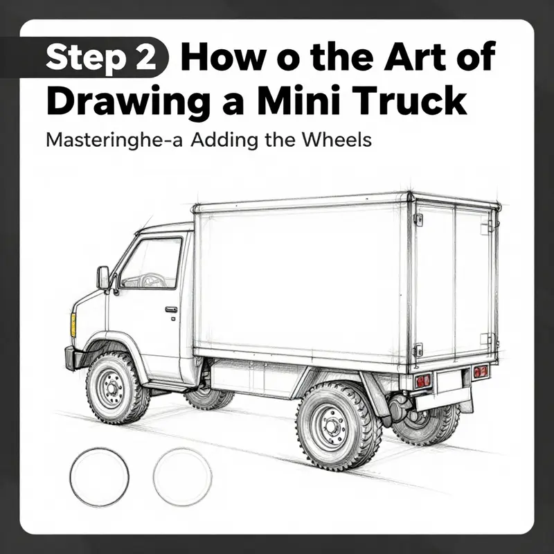 Begin your drawing by sketching the foundational rectangle for the truck’s body.