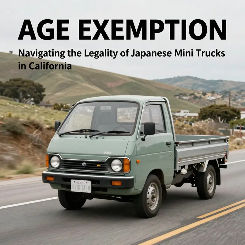 A Japanese mini truck parked in California, highlighting the relevance of emissions standards.