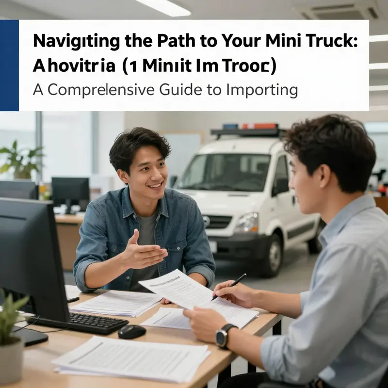 A consultation session illustrating the process of selecting an authorized importer for mini truck imports.