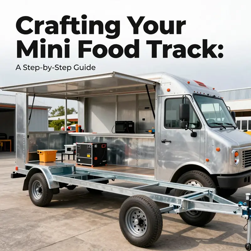 A vibrant design sketch illustrating the layout of a mini food truck.