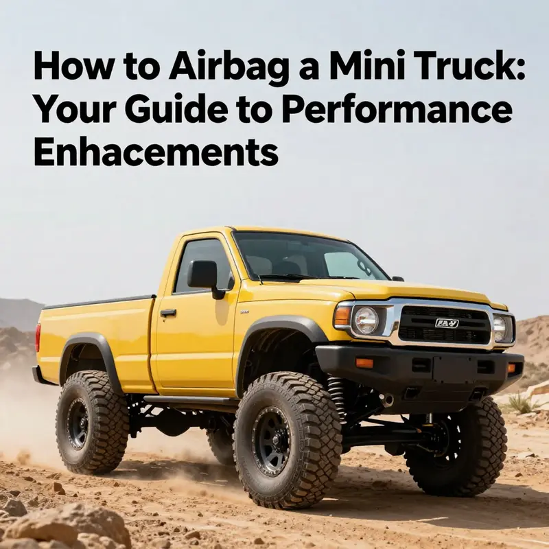 A mini truck navigating through rough terrain, demonstrating the benefits of an upgraded air suspension system.