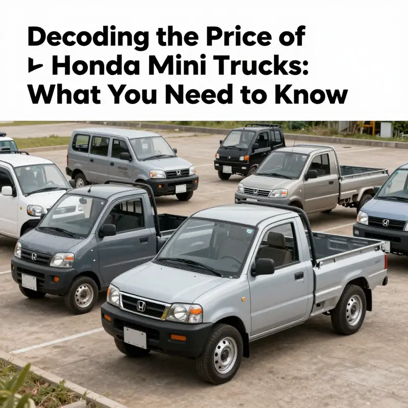 A display of various mini trucks and utility vehicles in an attractive setting.