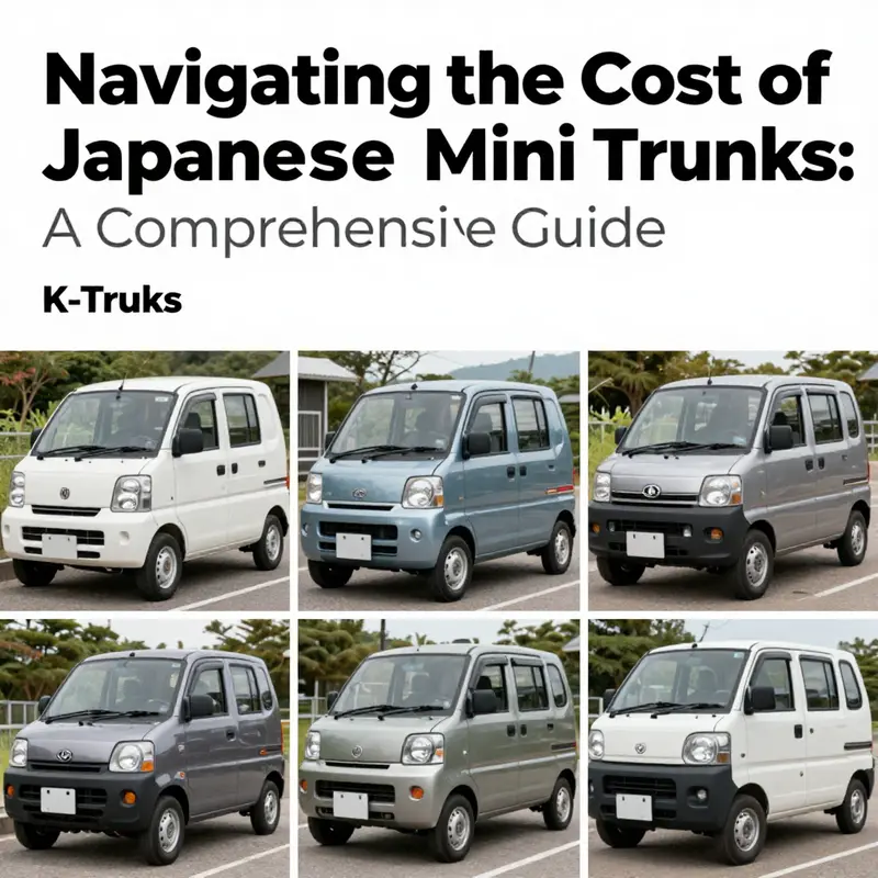 A collage representing various Japanese mini trucks, highlighting their utility and appeal in different environments.