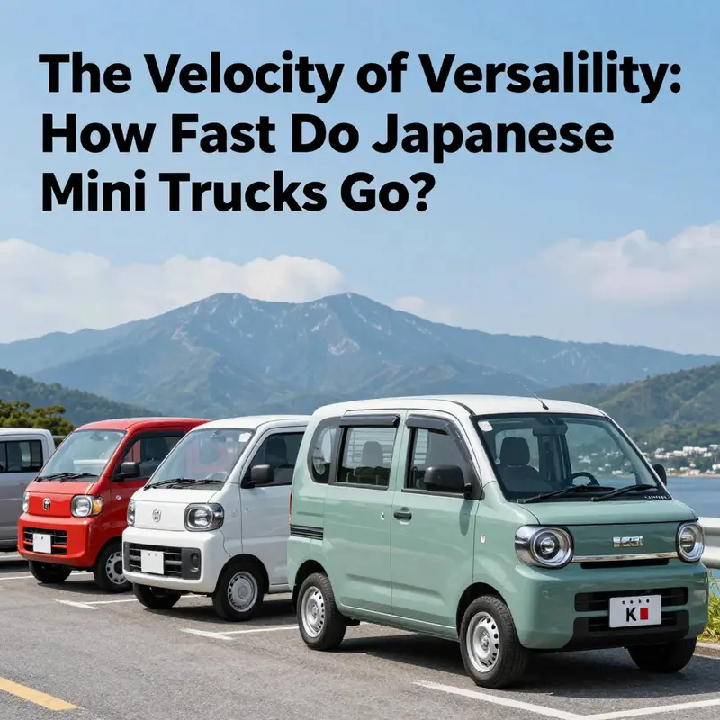 A scenic image of Japanese mini trucks in a picturesque setting, reflecting their unique characteristics.