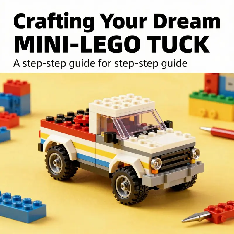 A colorful mini LEGO truck surrounded by building materials, enticing viewers to engage in the building process.