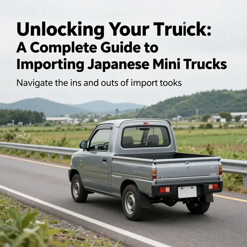 A Japanese mini truck driving along a scenic route, representing the exploration of importing vehicles.
