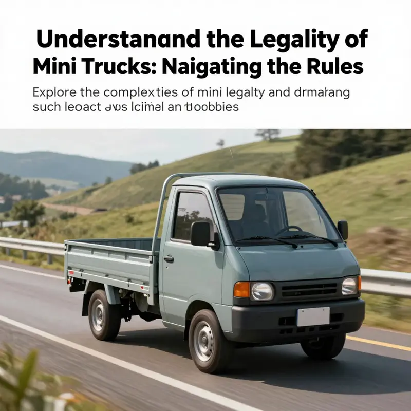 A mini truck navigating a beautiful roadway, reflecting on the joys and concerns of legal compliance.