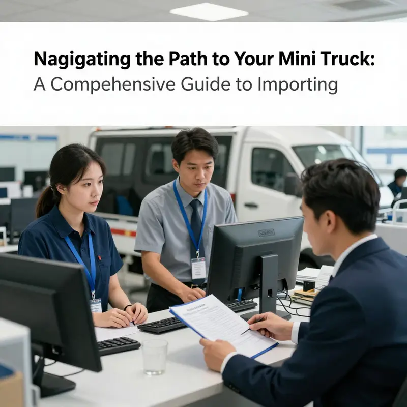 A consultation session illustrating the process of selecting an authorized importer for mini truck imports.