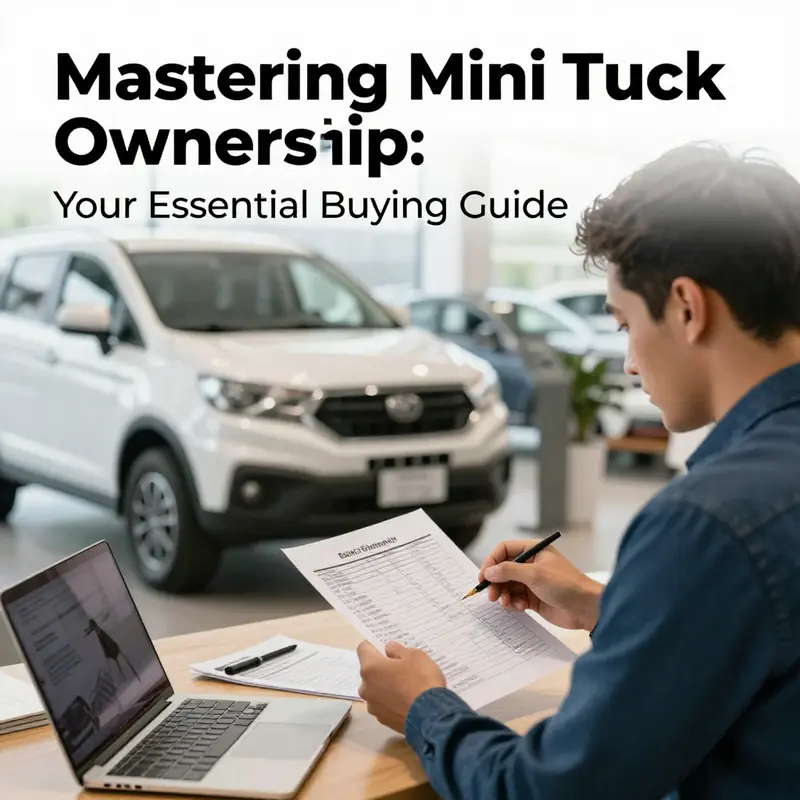 A small business owner weighing options while defining needs and budget for a mini truck.