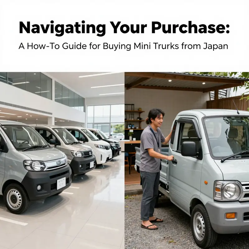 A bustling scene capturing the essence of Japan’s mini truck market.