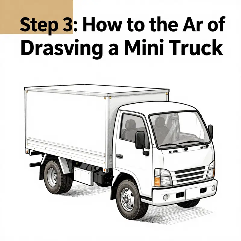 Begin your drawing by sketching the foundational rectangle for the truck’s body.
