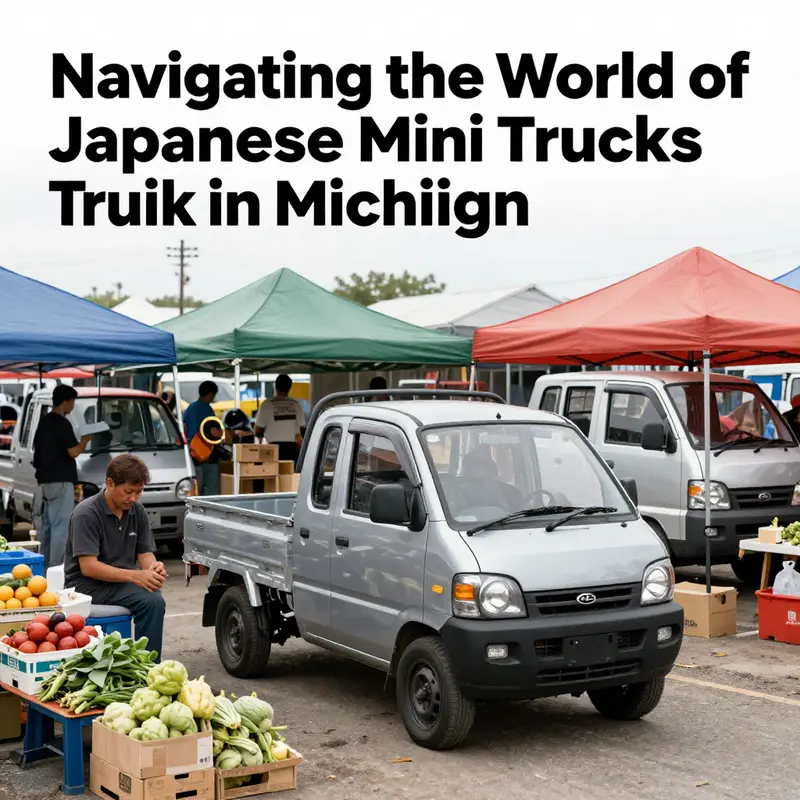 A Kei truck parked outside a local Michigan business, illustrating the vehicle’s presence in the community.