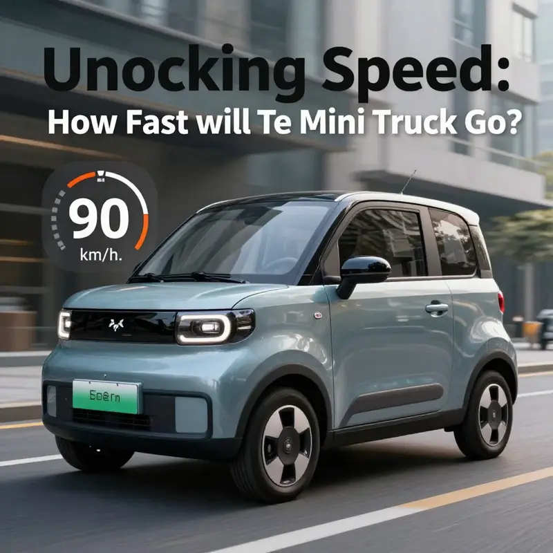 An array of mini trucks illustrating the speed capabilities across different models.