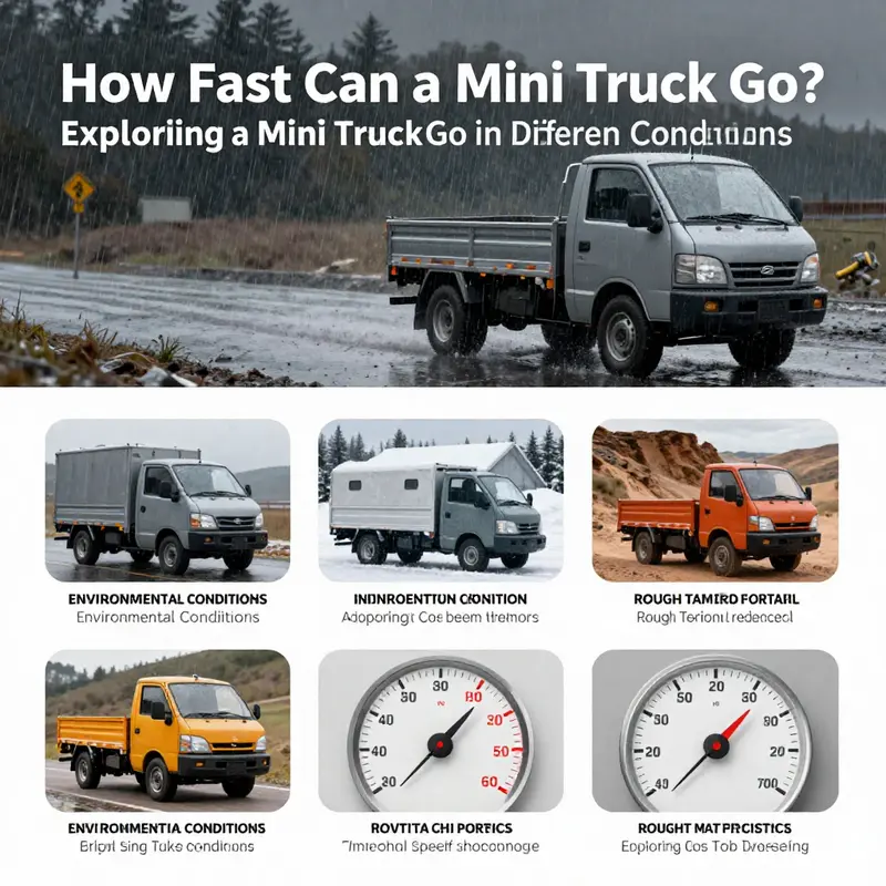 Different mini trucks showcased in a race on the highway.