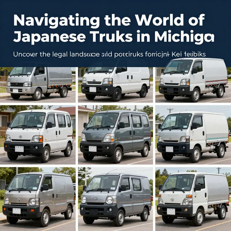 A collage of Kei trucks, illustrating their versatility and vibrant presence in Michigan.