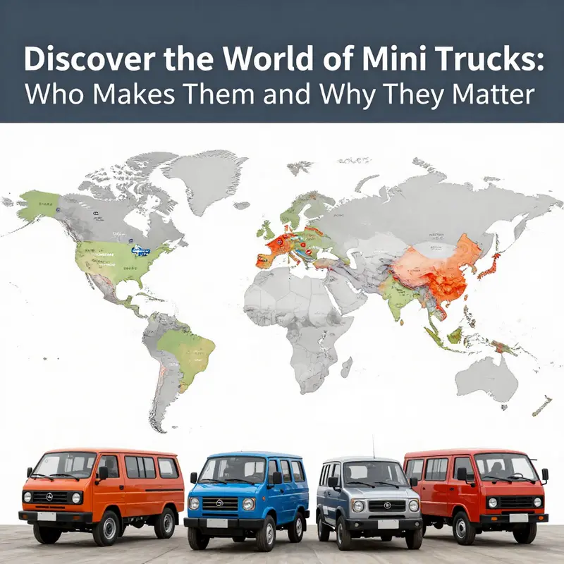 A collection of mini trucks from key manufacturers showcasing their diversity and purpose.