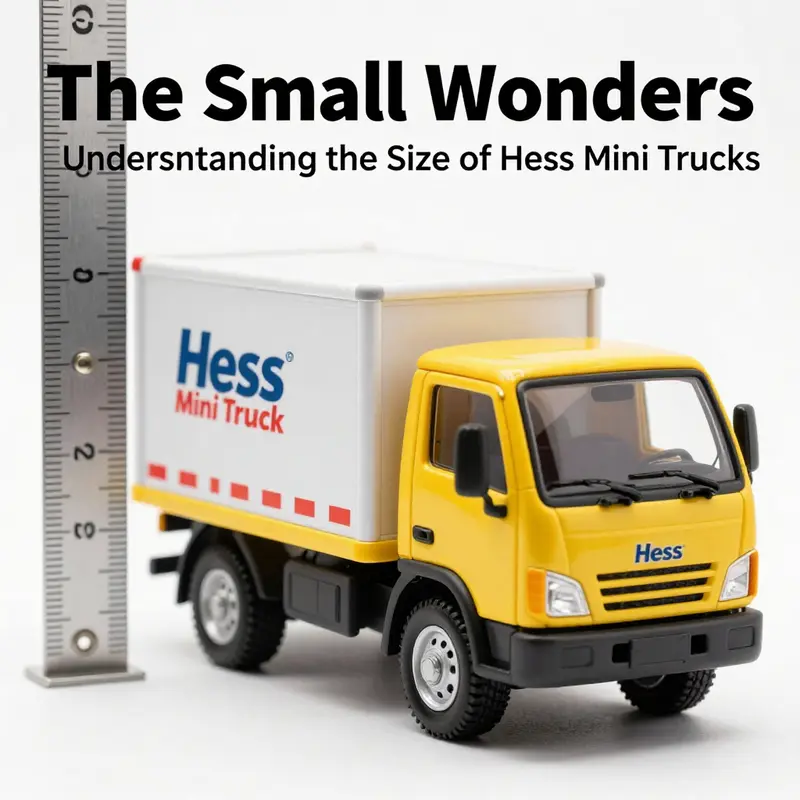 The precise dimensions of Hess Mini Trucks, highlighted for collectors.