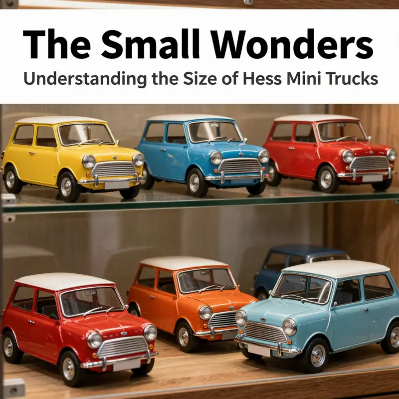 The precise dimensions of Hess Mini Trucks, highlighted for collectors.